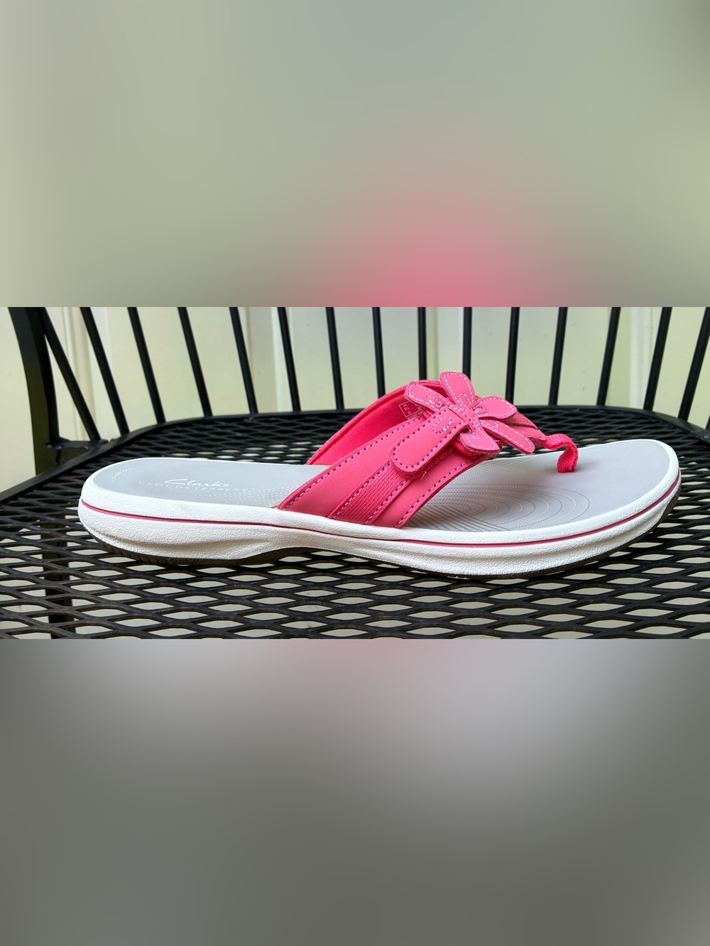 Clarks CloudSteppers Brinkley Flora Pink Sandals Sz 9 Slippers - Picture 14 of 15